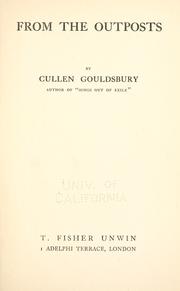 Cover of: From the outposts by Cullen Gouldsbury