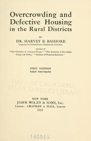 Cover of: Overcrowding and defective housing in the rural districts