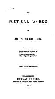 Cover of: The poetical works of John Sterling.