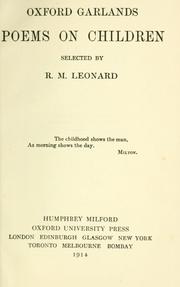 Cover of: Poems on children by R. M. Leonard