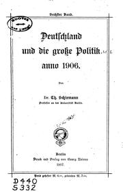 Cover of: Deutschland und die große Politik: anno 1901-1914.