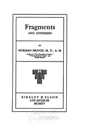 Cover of: Fragments and addresses by Bridge, Norman