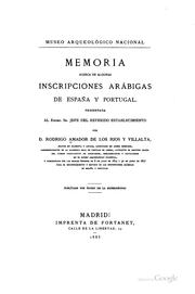Cover of: Memoria acerca de algunas inscripciones arábigas de España y Portugal
