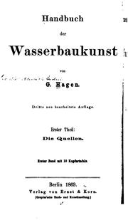 Cover of: Handbuch der Wasserbaukunst
