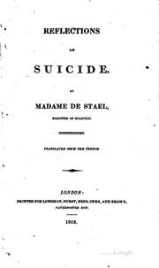 Cover of: Reflections on suicide