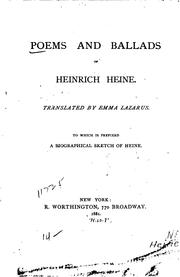 Cover of: Poems and ballads of Heinrich Heine. by Heinrich Heine