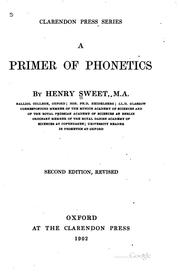 Cover of: A primer of phonetics by Henry Sweet