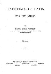 Cover of: Essentials of Latin for beginners by Pearson, Henry Carr