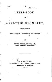Cover of: A text-book of analytic geometry: on the basis of Professor Peirce's treatise.