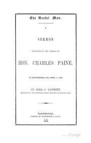 Cover of: useful man.: A sermon delivered at the funeral of Hon. Charles Paine, at Northfield, Vt., Sept. 1, 1853
