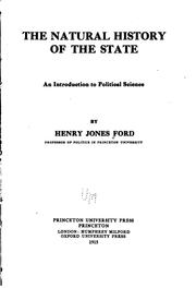 Cover of: The natural history of the state: an introduction to political science