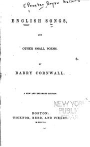 Cover of: English songs by Barry Cornwall