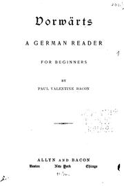 Cover of: Vorwärts: a German reader for beginners