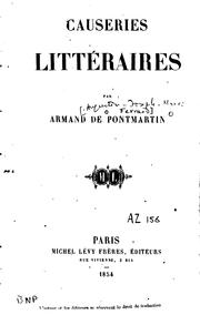 Cover of: Causeries littéraires