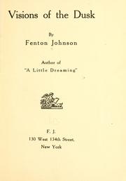 Cover of: Visions of the dusk by Fenton Johnson