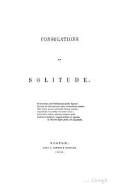 Cover of: Consolations of solitude.