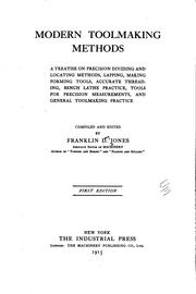 Cover of: Modern Toolmaking Methods by Franklin Day Jones
