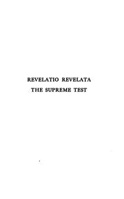 Cover of: The world's prayer (revelatio revelata) by L. P. Gratacap