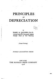 Cover of: Principles of depreciation