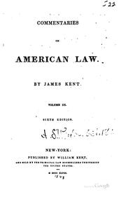 Cover of: Commentaries on American law by James Kent