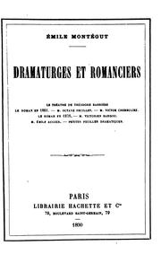 Cover of: Dramaturges et romanciers. by Émile Montégut