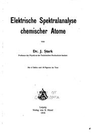 Cover of: Elektrische Spektralanalyse chemischer Atome
