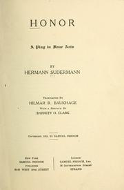 Honor by Hermann Sudermann