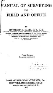 Cover of: Manual of surveying for field and office by Raymond Earl Davis