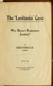 Cover of: The Lusitania case | Henschel, Albert Edward