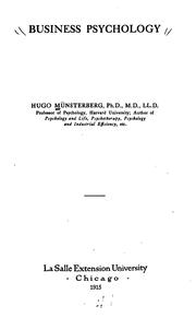 Cover of: Business psychology by Hugo Münsterberg