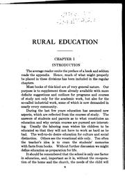 Cover of: Rural education: a complete course of study for modern rural schools