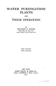 Cover of: Water purification plants and their operation by Milton Frederick Stein