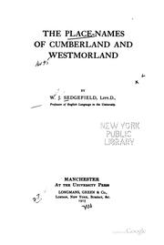 Cover of: The place-names of Cumberland and Westmorland