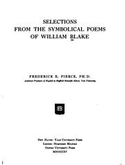 Cover of: Selections from the symbolical poems of William Blake