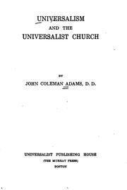 Cover of: Universalism and the Universalist church