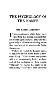 Cover of: The psychology of the Kaiser by Morton Prince