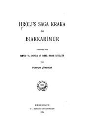 Cover of: Hrólfs saga Kraka og Bjarkarímur