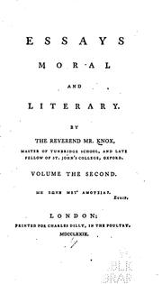 Essays moral and literary by Vicesimus Knox