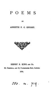 Cover of: Poems by Knight, Henry C.