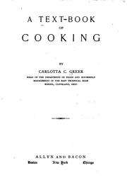 Cover of A text-book of cooking by Carlotta Cherryholmes Greer
