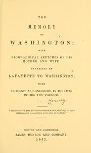 Cover of: The memory of Washington by Nathaniel Hervey