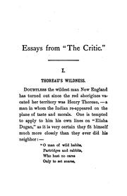 Cover of: Essays from "The Critic"