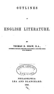 Cover of: Outlines of English literature | Thomas B. Shaw