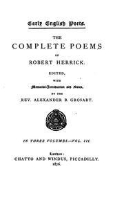 Cover of: The complete poems of Robert Herrick.