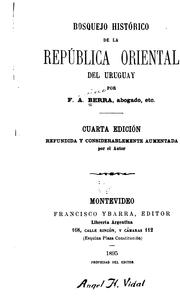 Cover of: Bosquejo histórico de la República Oriental del Uruguay