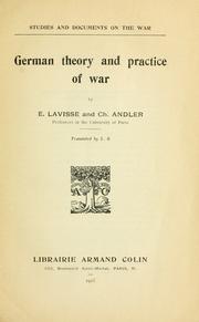 Cover of: German theory and practice of war