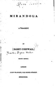 Cover of: Mirandola by Barry Cornwall