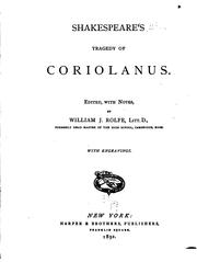 Cover of: Shakespeare's tragedy of Coriolanus. by William Shakespeare