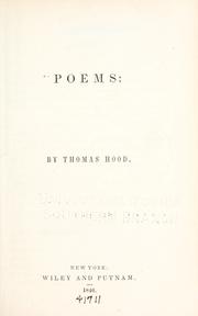 Cover of: Poems by Thomas Hood