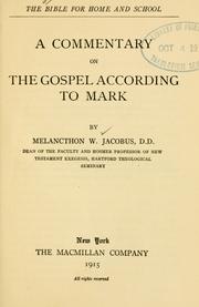 Cover of: A commentary on the Gospel according to Mark